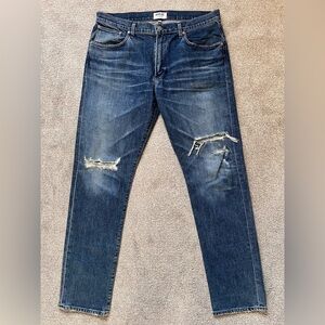 Mens Agolde Jeans Size 36x32 Blade Slim Straight Fit Distressed Denim